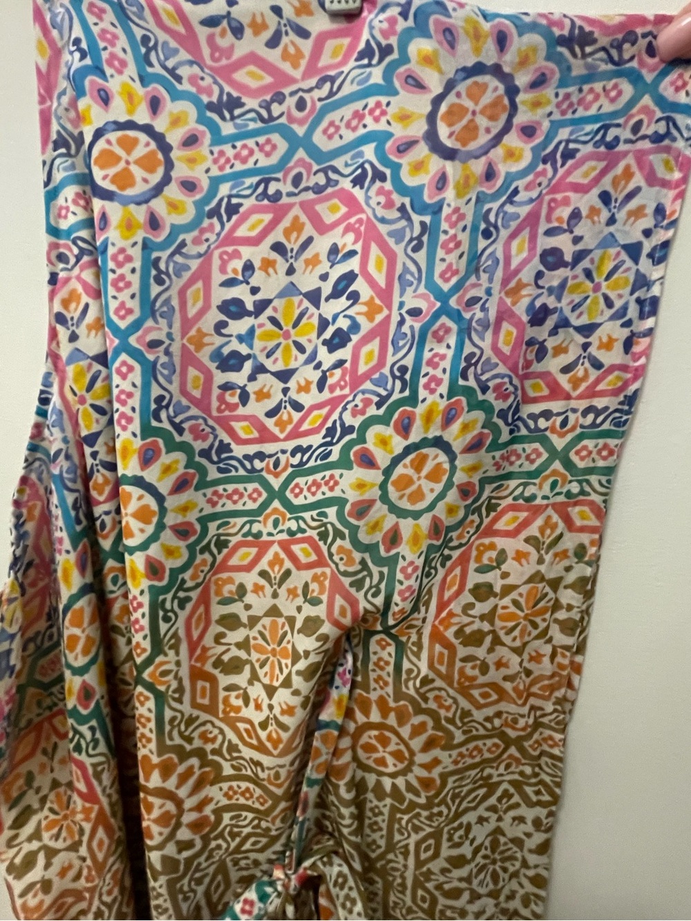 charlie jade One-Shoulder Tile Print Dress in Pink, Blue, Green, Orange, Brown - Picture 3 of 6